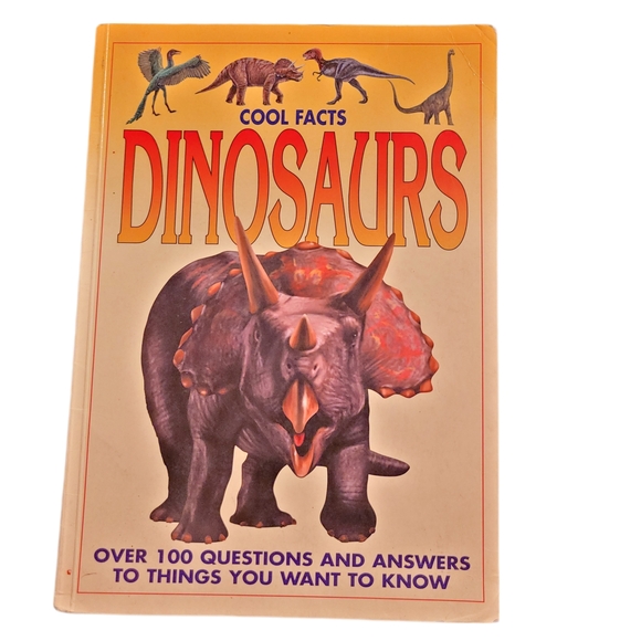 Vintage Cool Facts Dinosaurs Book - Orange and Purple - Picture 1 of 6